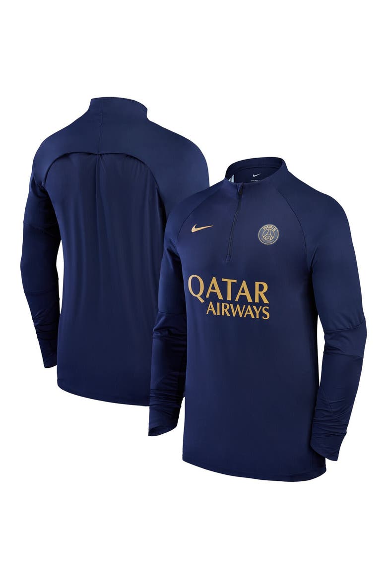 Men's Nike Navy Paris Saint-Germain 2023/24 Strike Drill Raglan Quarter-Zip Top, Main, color, Navy