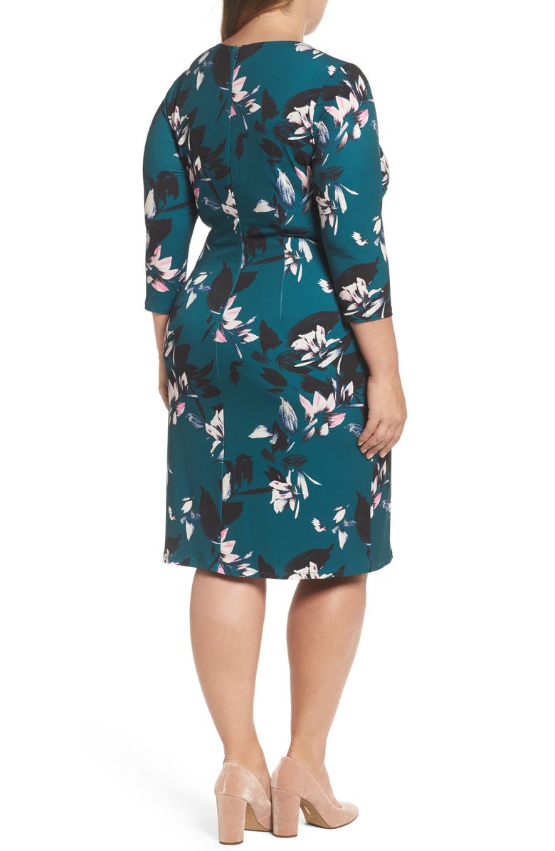Eliza J Floral Faux Wrap Sheath Dress, Alternate, color, 