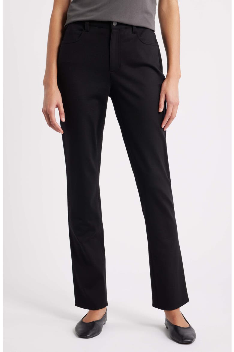 High Waist Slim Fit Jeans, Main, color, BLACK