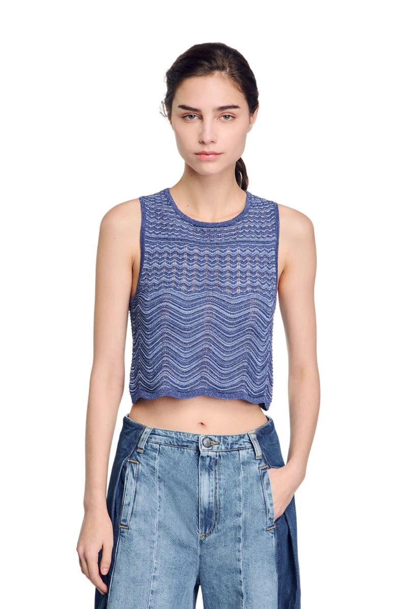 SANDRO Glitter knit sweater, Main, color,