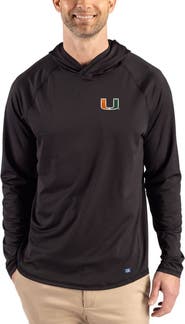 Cutter & Buck Men's Cutter & Buck Black Miami Hurricanes Prospect Recycled Featherlight Stretch Hoodie
