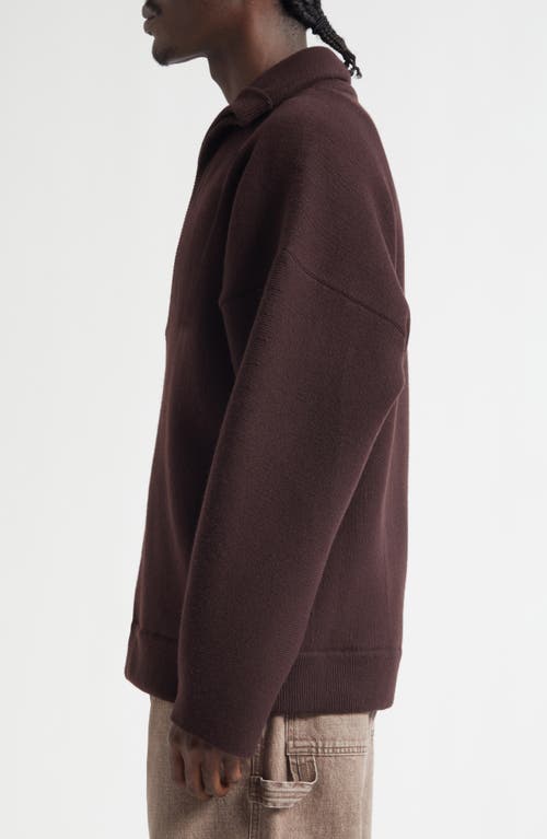 Bottega Veneta Chunky Compact Wool Blend V-neck Sweater In Brown