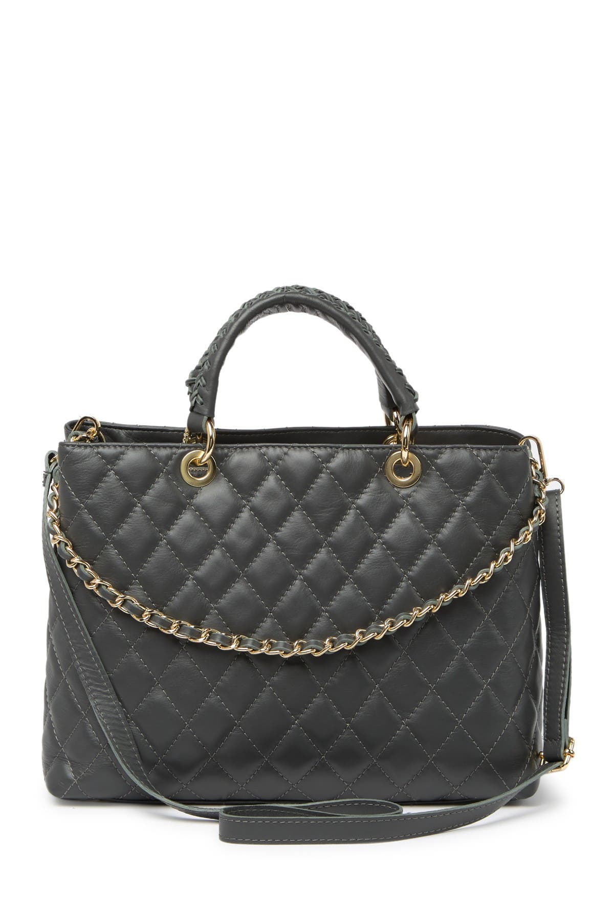 Persaman New York Quilted Leather Satchel, Main, color, 