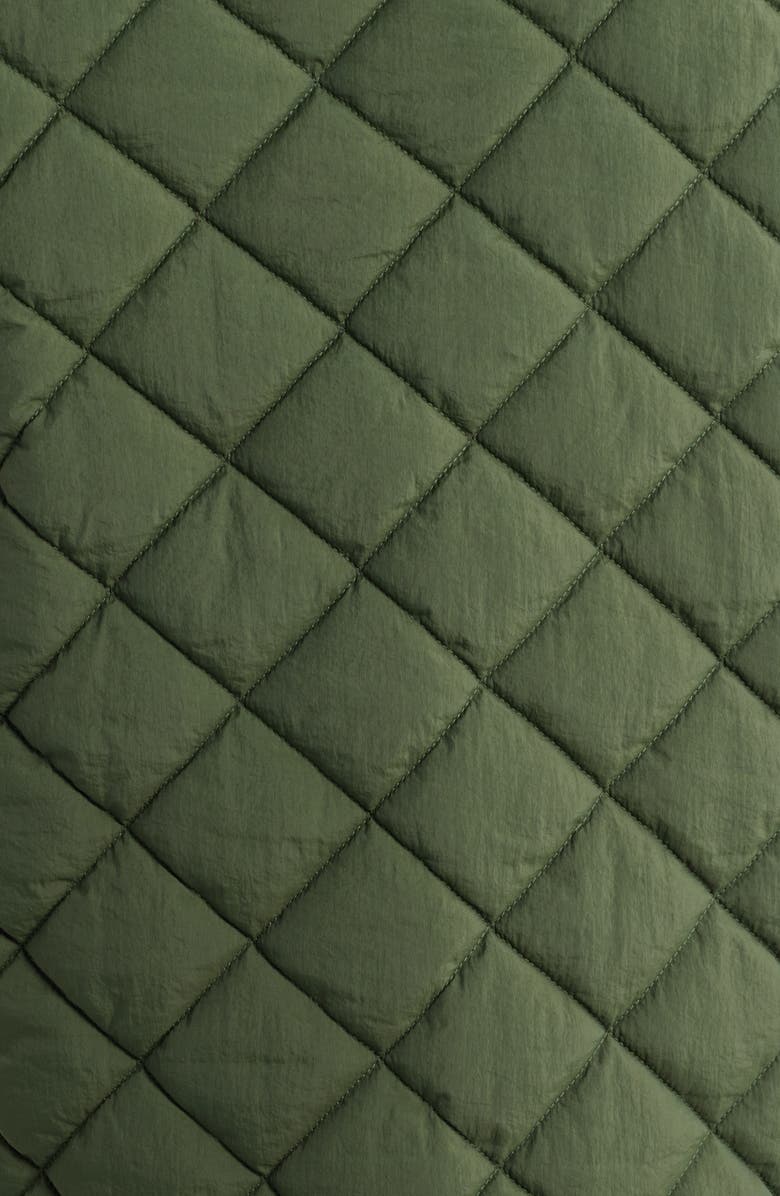 Bernardo Quilted Long Coat, Alternate, color, Olive