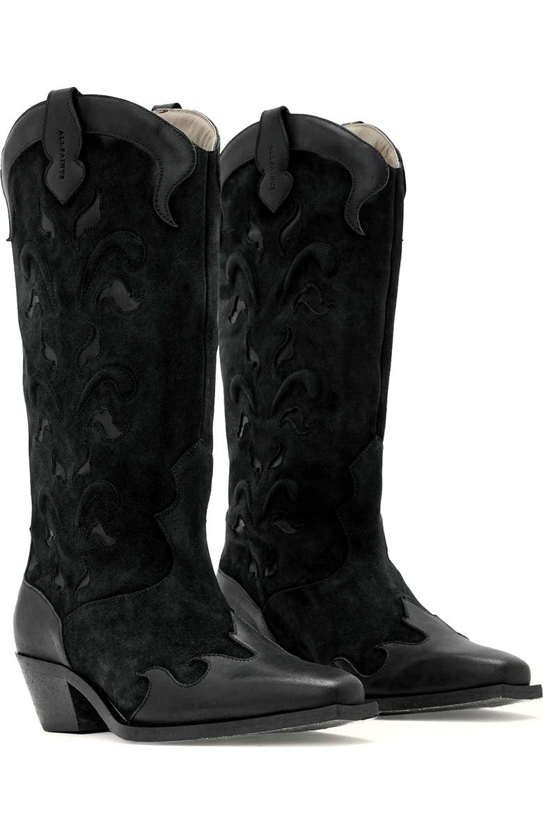 AllSaints Dolly Western Boot, Main, color, Black