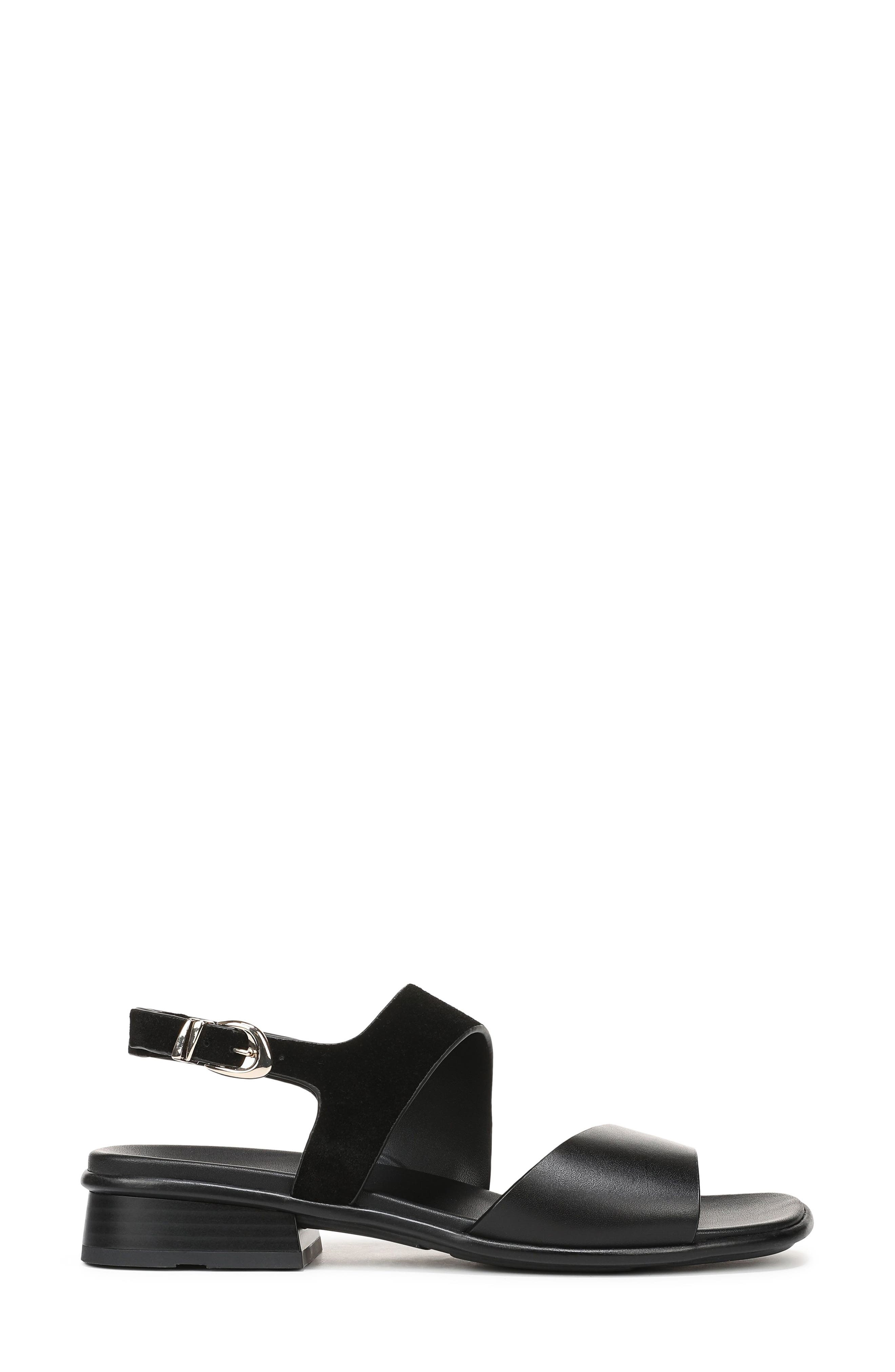 Brie Sandal, Alternate, color, BLACK LEATHER/ SUEDE