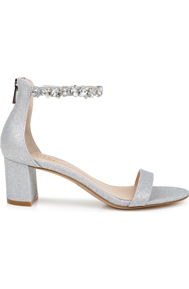 Jewel Badgley Mischka Catalina Ankle Strap Sandal, Alternate, color, Silver