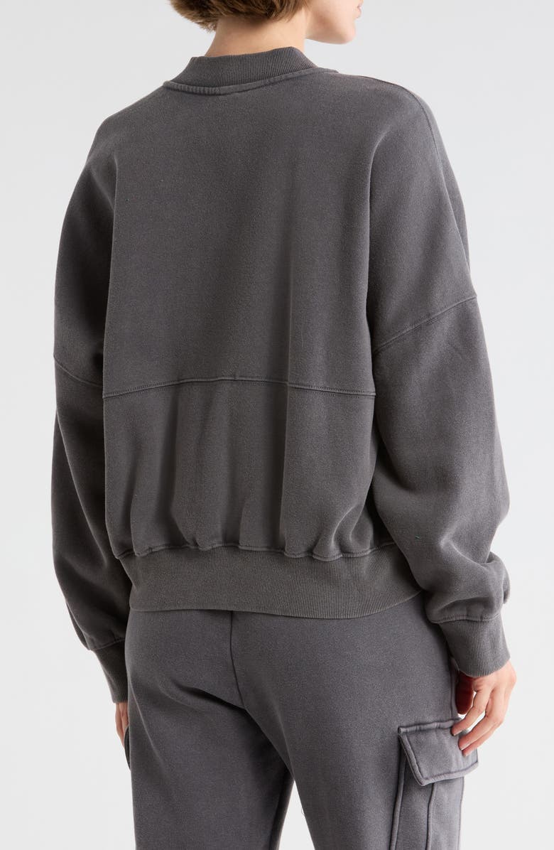 YOGALICIOUS Washed Fleece Zip Sweatshirt, Alternate, color, Washed Moonless Night