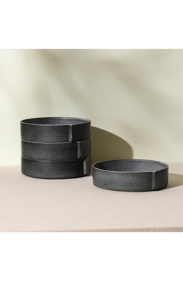 Stone Lain Bao Stoneware 4-Piece Pasta Bowl Set, Alternate, color, Charcoal