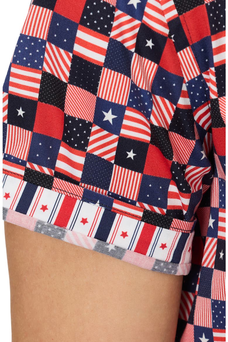 Stars Aligned Short Sleeve Stretch Cotton Button-Up Shirt, Alternate, color, MULTI