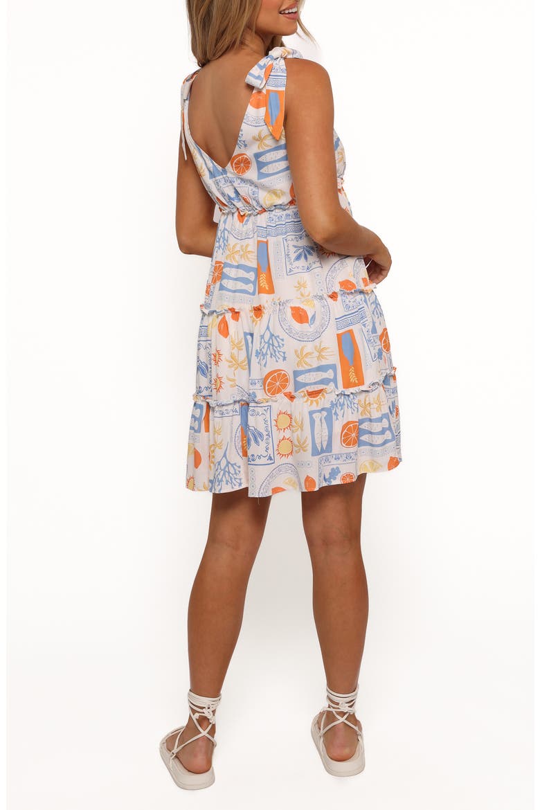 Melodie Bow Strap Minidress, Alternate, color, MULTI WHITE