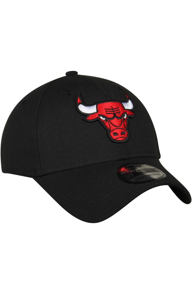 New Era Men's New Era Black Chicago Bulls Team Classic 39THIRTY Flex Hat, Alternate, color, Black