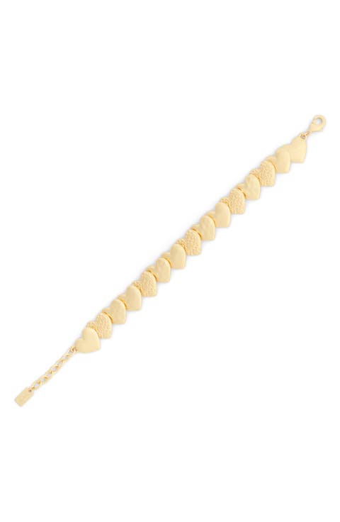 Textured Hearts Station Bracelet