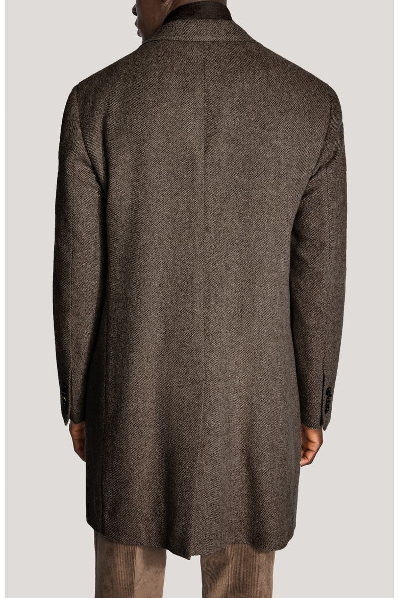 Delroy Wool & Silk Overcoat, Alternate, color, BROWN