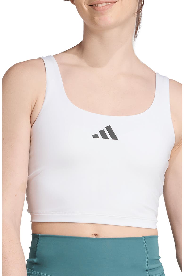 Optime Climacool Longline Sports Bra, Main, color, WHITE