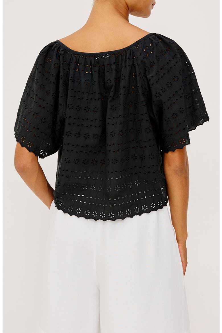 Miller Scoop Neck Crop Top, Alternate, color, BLACK EYELET