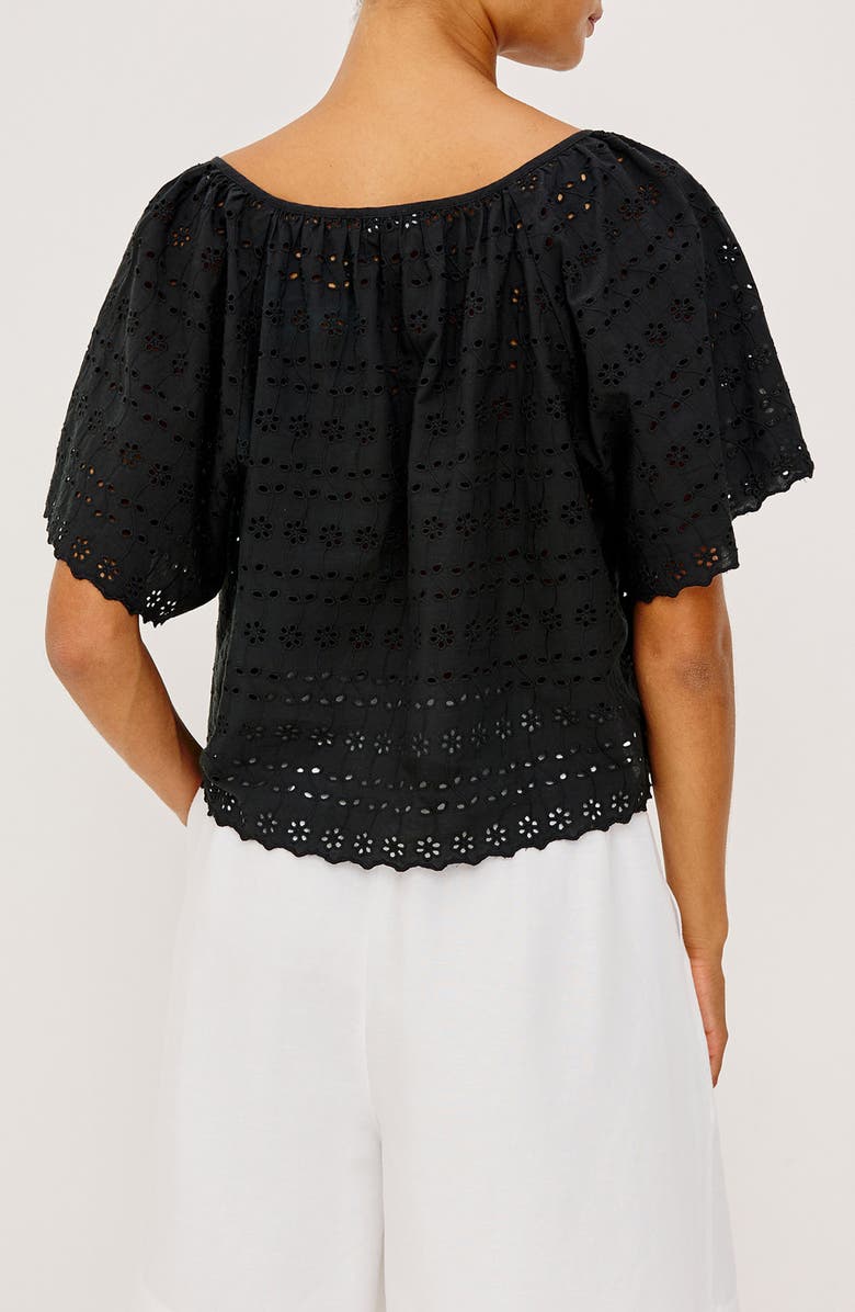 Rails Miller Scoop Neck Crop Top, Alternate, color, Black Eyelet