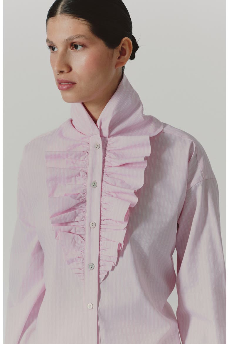 Laurel Long Sleeve Button-Up Cotton Shirt, Alternate, color, Mil Rayas Rosa Print