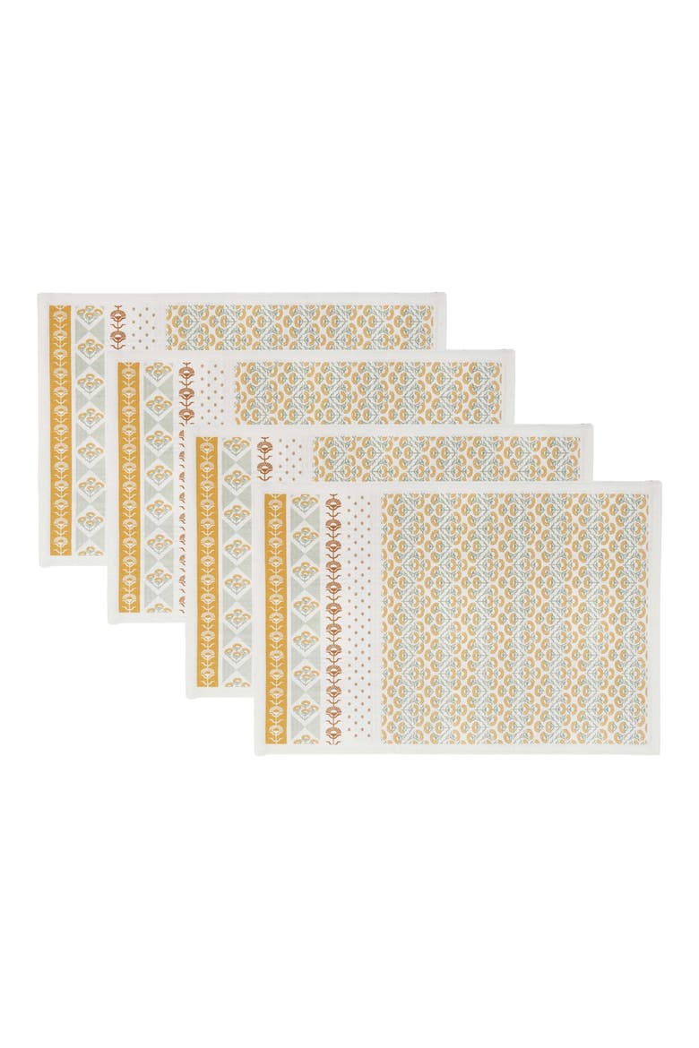 Golden Gardens Set of Four Placemats, Main, color, GOLDEN GARDENS PRINT