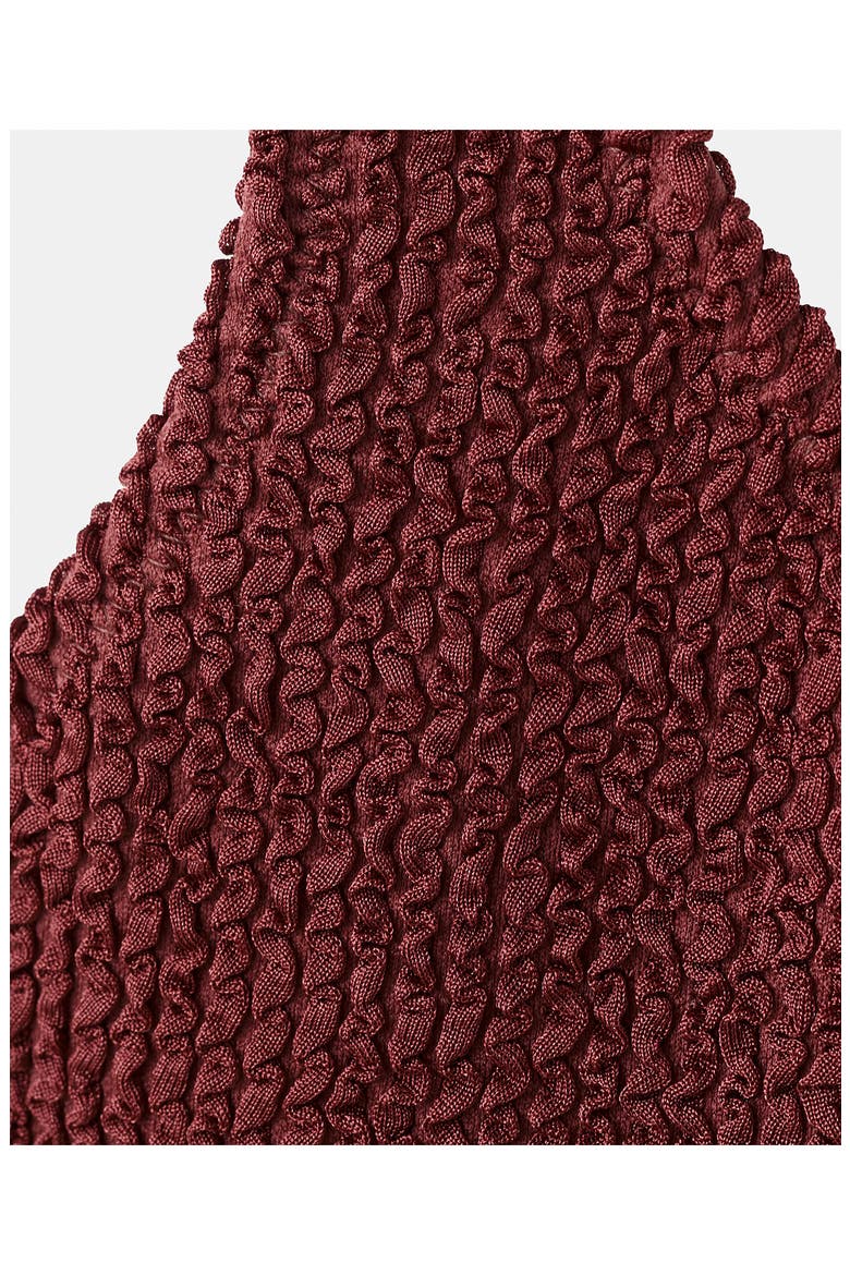 Textured One-Piece Swimsuit, Alternate, color, RUSSET