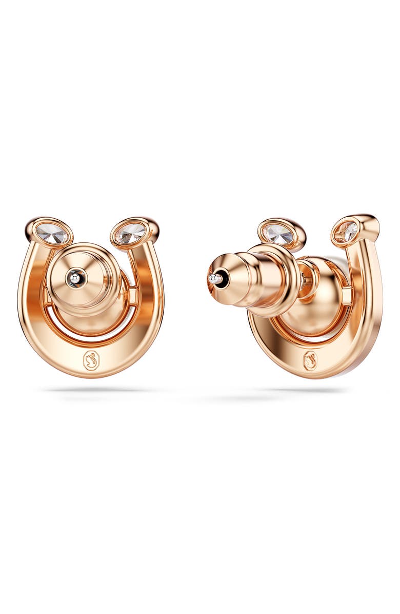 Swarovski Symbolica Swarovski Faux Pearl Horseshoe Stud Earrings, Alternate, color, 