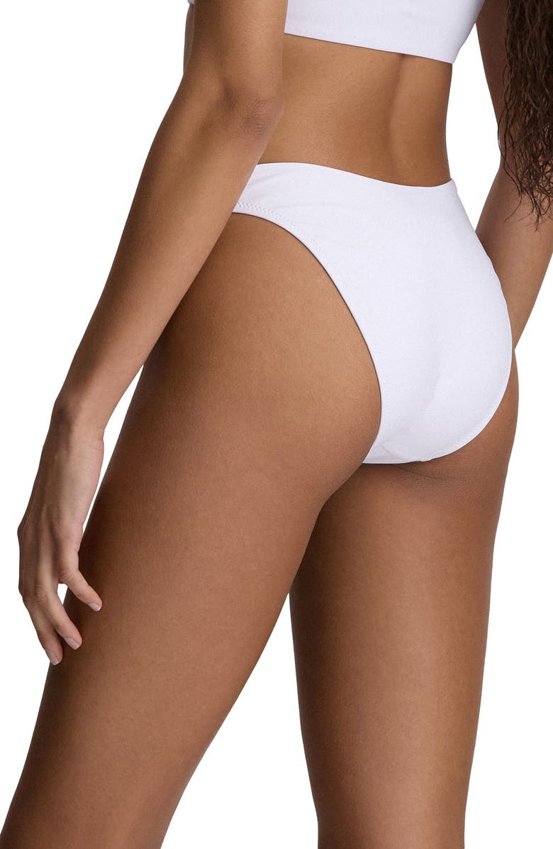 Polo Ralph Lauren High Cut Scoop Bikini Bottoms, Alternate, color, White