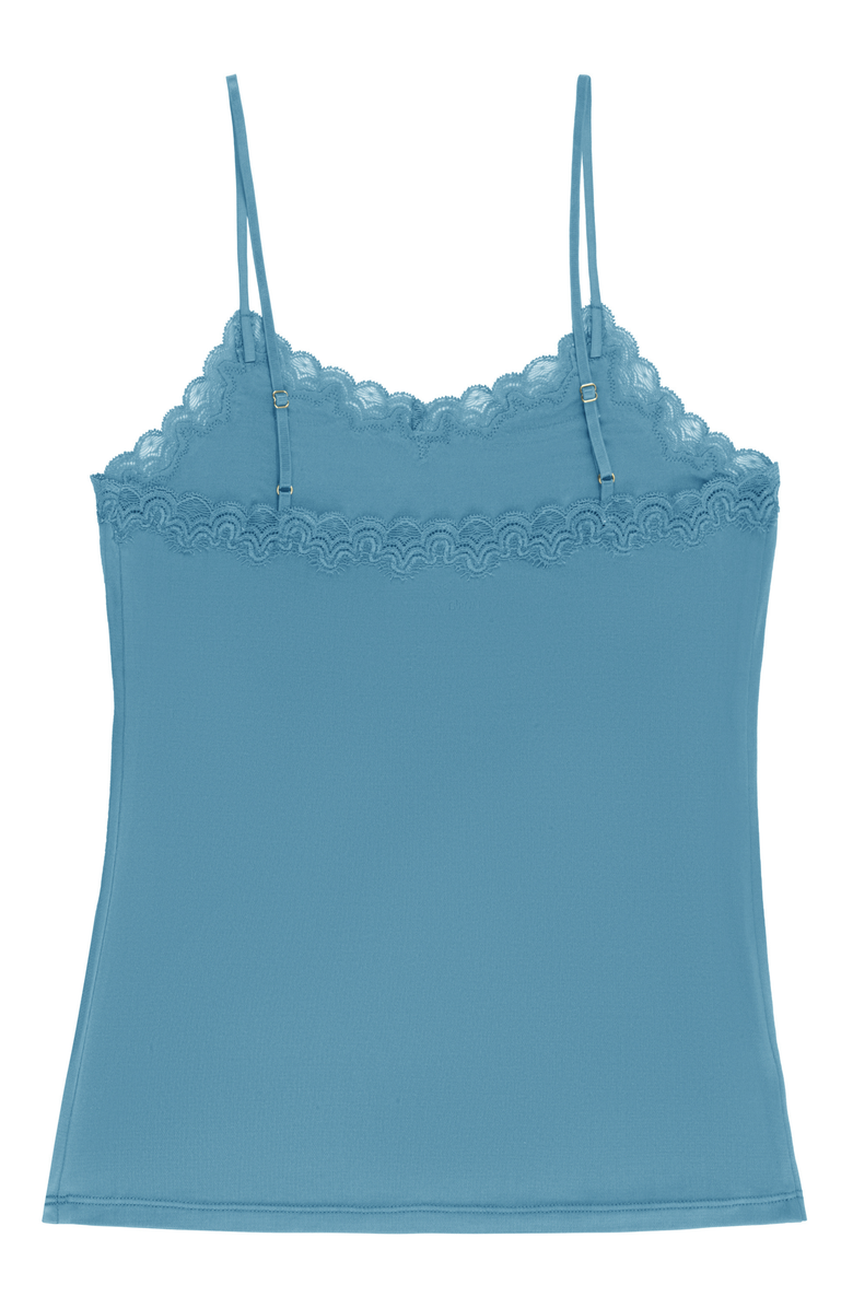 Uwila Warrior Soft Silk Lace Trim Camisole, Alternate, color, Storm Blue
