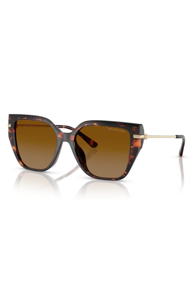 Michael Kors St. Barth's 54mm Polarized Square Sunglasses, Alternate, color, Luggage Tortoise/ Brown Polar