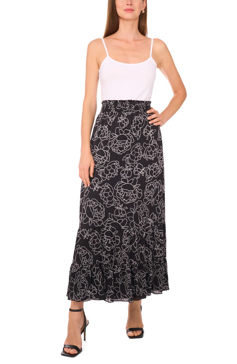Vince Camuto Tiered Maxi Skirt, Alternate, color, Rich Black