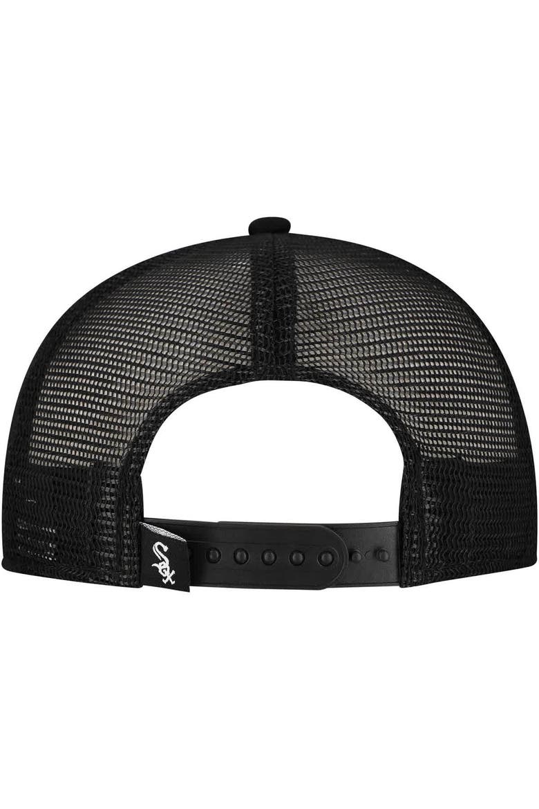 Men's New Era Black Chicago White Sox Retro Bold A-Frame Trucker 9FORTY Adjustable Hat, Alternate, color, Black