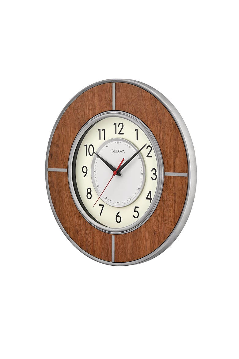 Contempo Modern Metal Wall Clock, Alternate, color, Brown