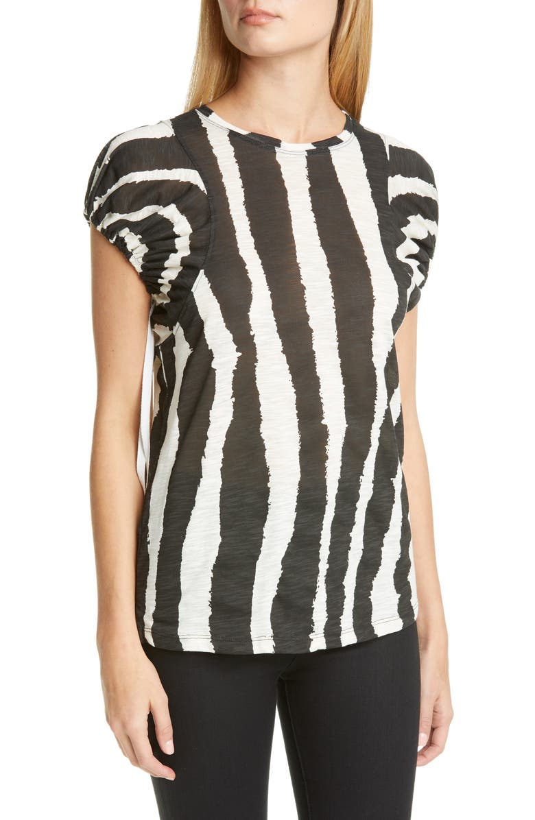 Proenza Schouler Logo Graphic Puff Sleeve Top, Main, color,