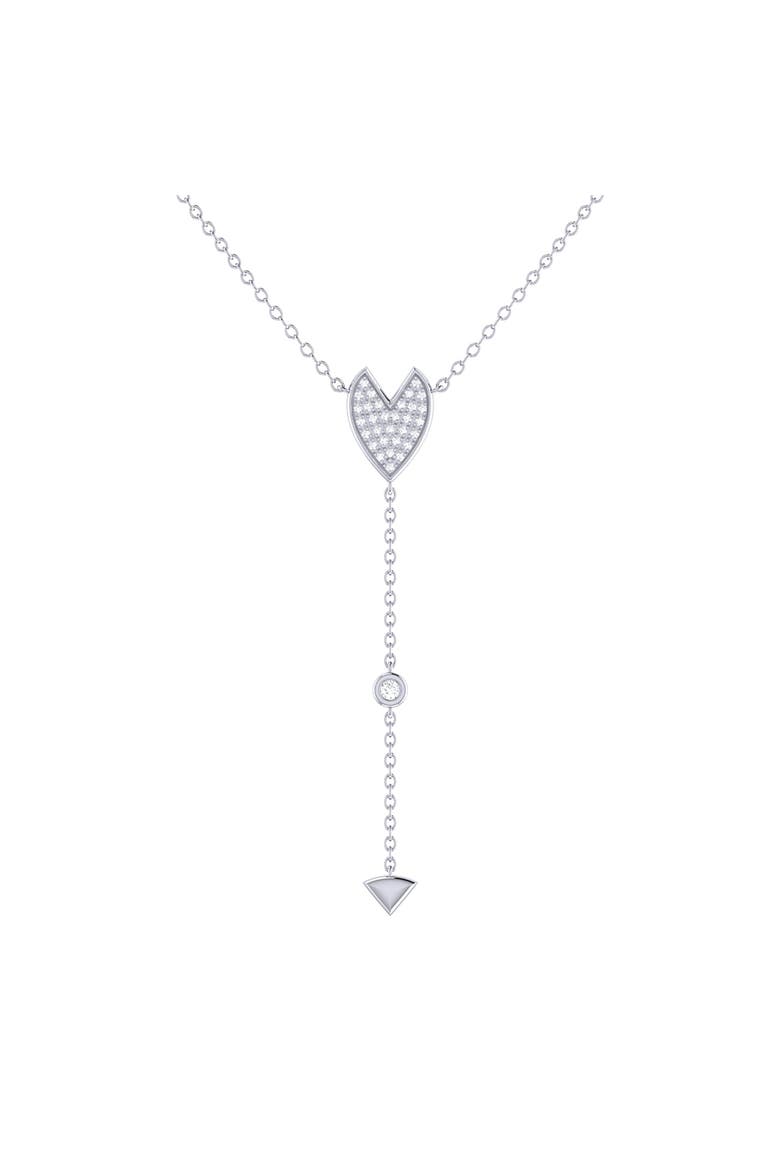 Raindrop Drip Sterling Silver Diamond Y Necklace, Main, color, Silver