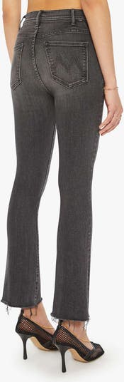 The Hustler High Waist Fray Hem Ankle Bootcut Jeans
