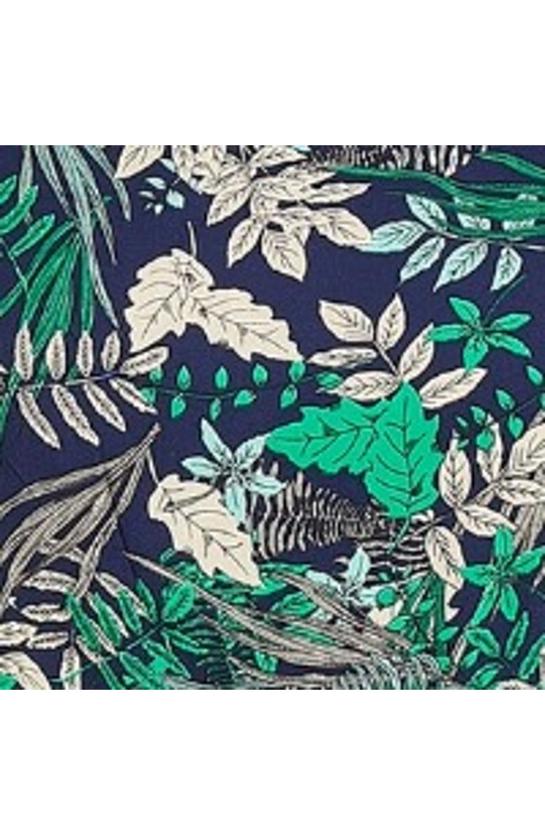 Yumi Sleeveless Leaf Print Culotte Jumpsuit, Alternate, color, Navy