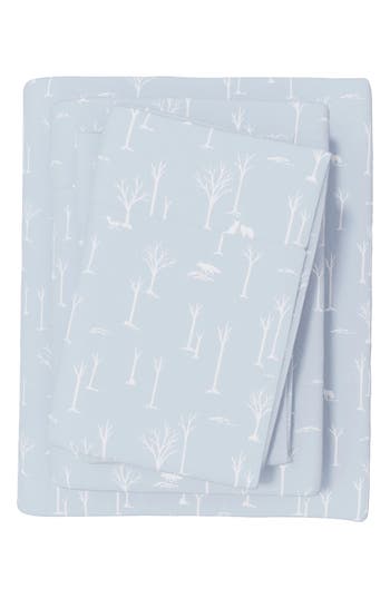 Woven & Weft Lodge 4-piece Flannel Bed Sheet Set In Blue