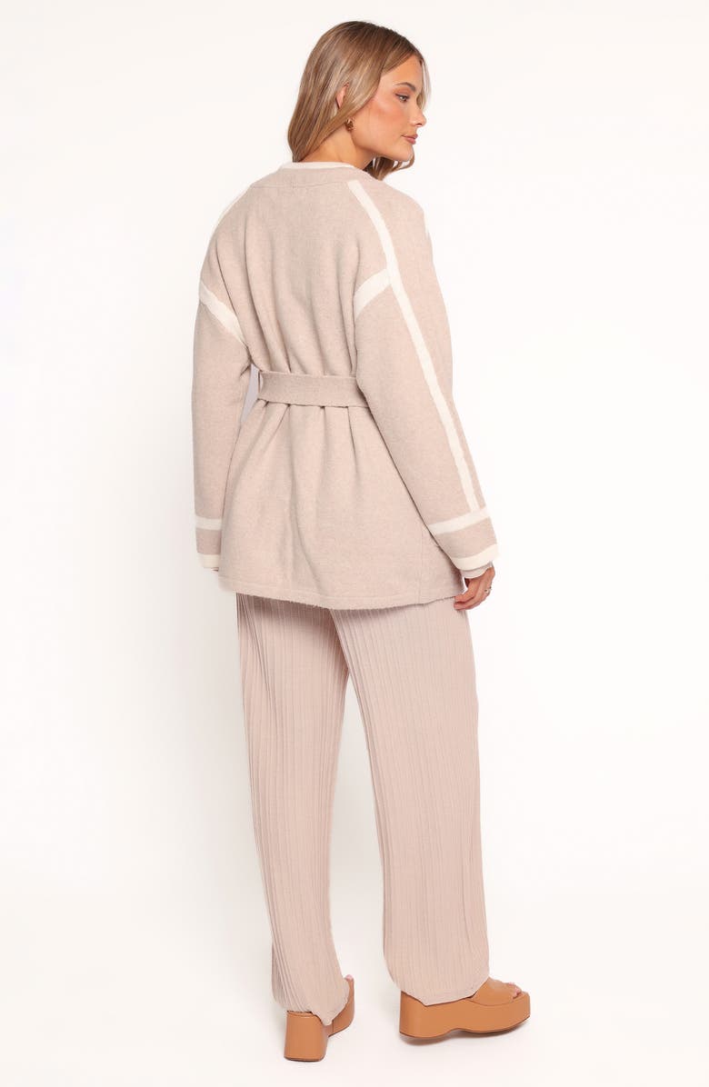 Petal & Pup Maloney Tie Waist Cardigan, Alternate, color, Beige
