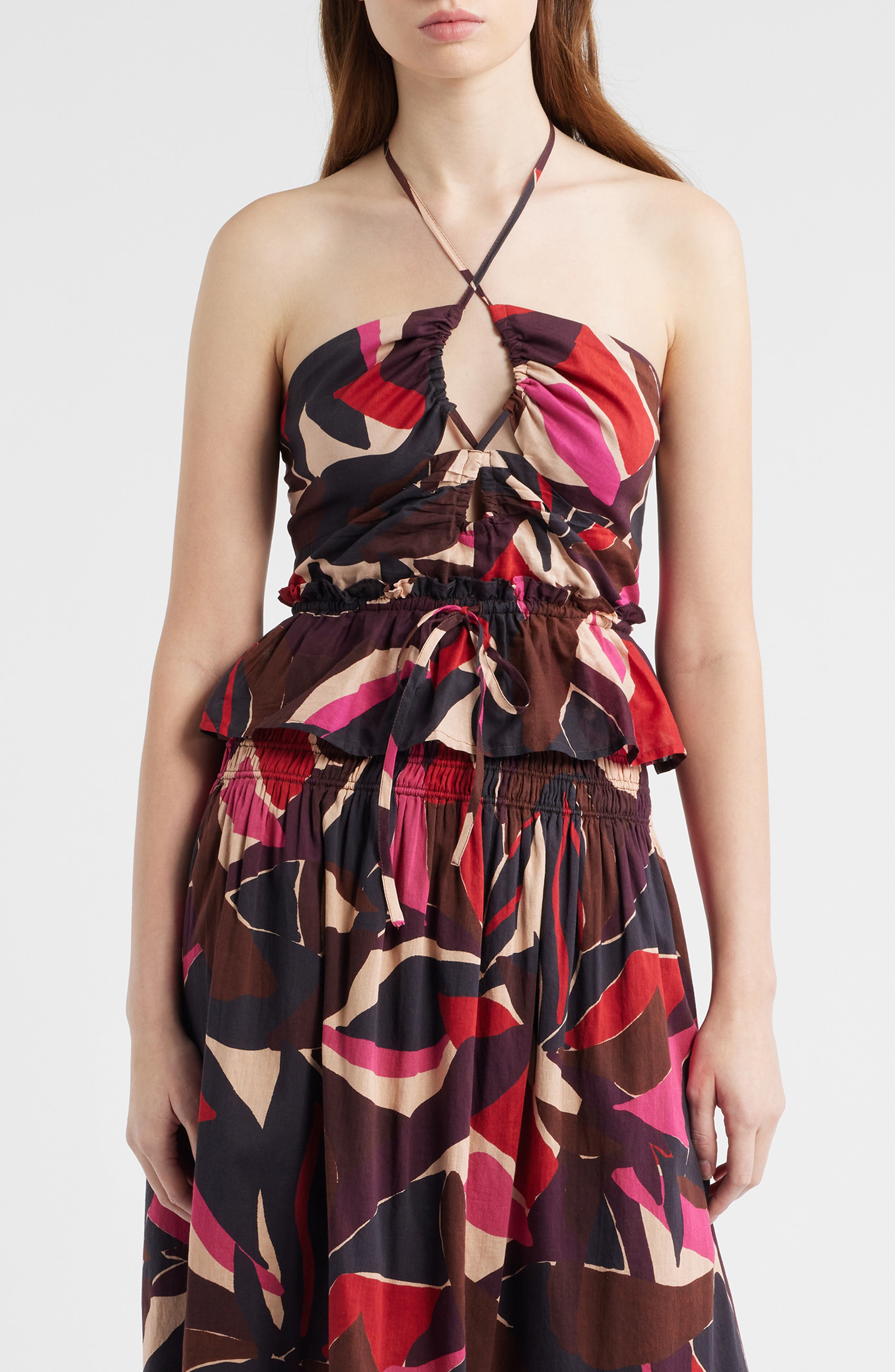 Dulce Peplum Halter Top