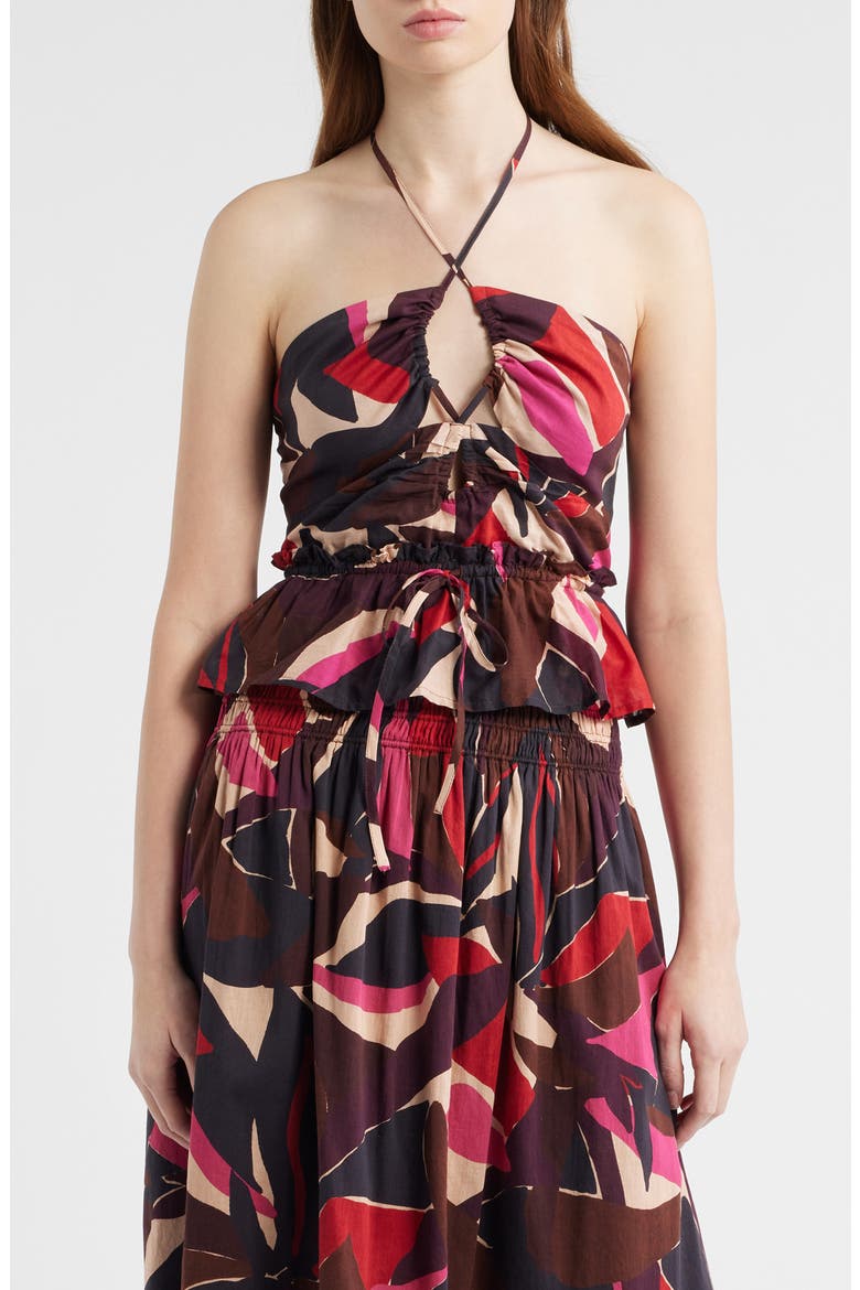 Dulce Peplum Halter Top, Main, color, PARADISE