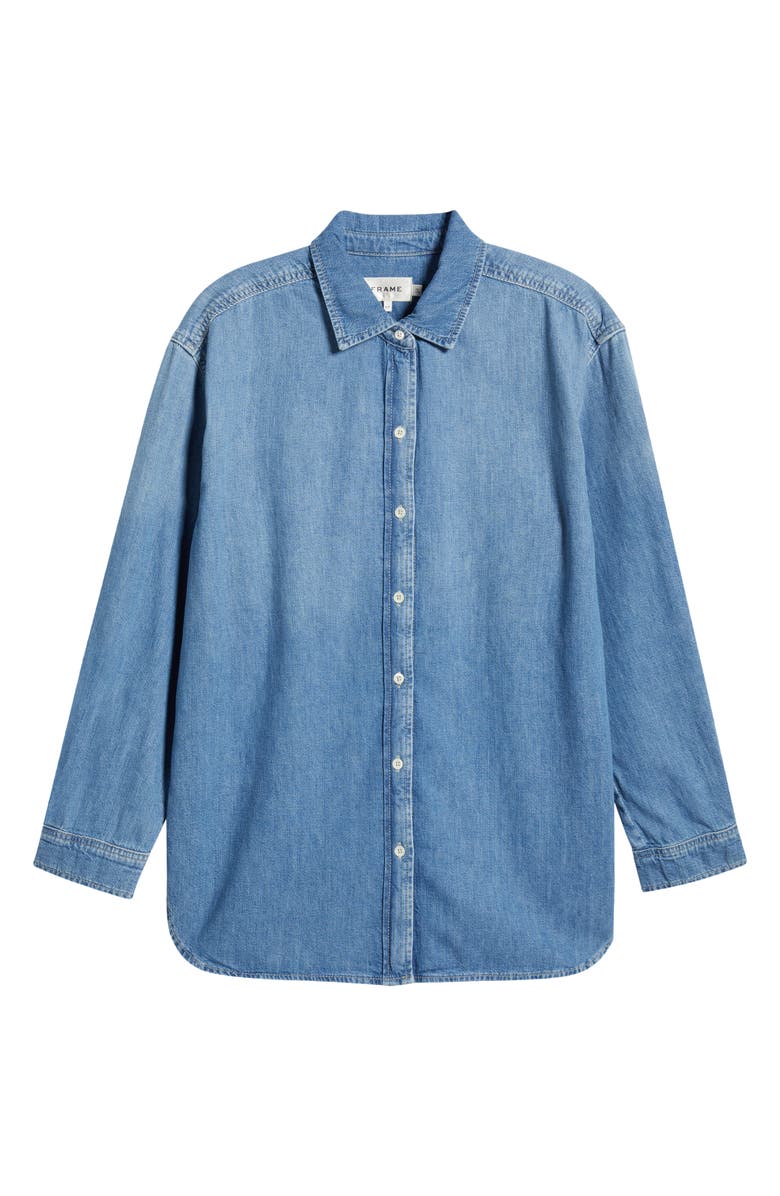 FRAME The Beach Oversize Denim Button-Up Shirt, Alternate, color, Beach Clean