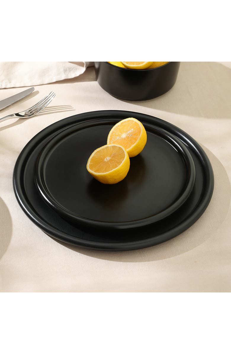 Stone Lain Eden Stoneware 4-Piece Salad Plate Set, Alternate, color, Black