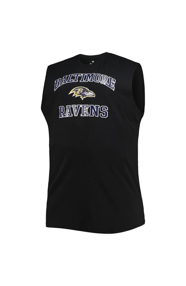 PROFILE Men's Black Baltimore Ravens Big & Tall Muscle Tank Top, Alternate, color,