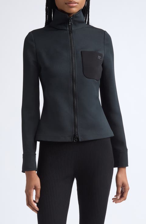 Long Sleeve Twill Zip Top