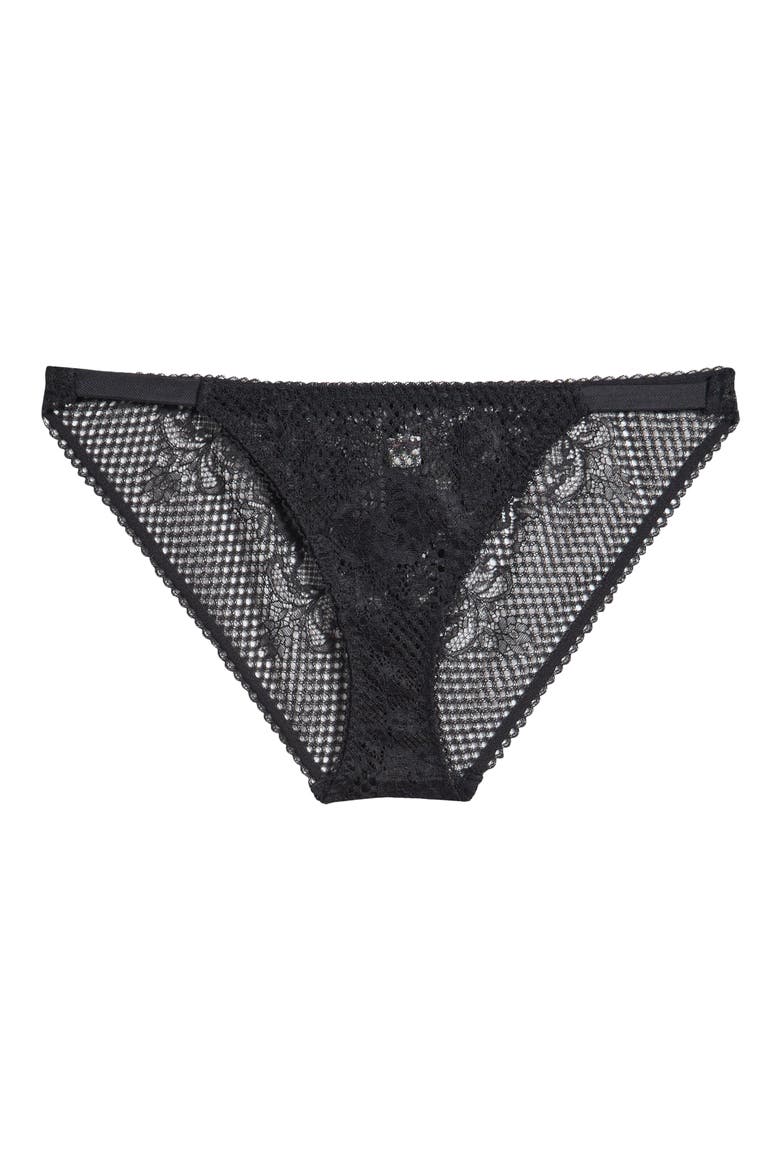 Intimately FP Graphic Edge French Bikini, Alternate, color, BLACK