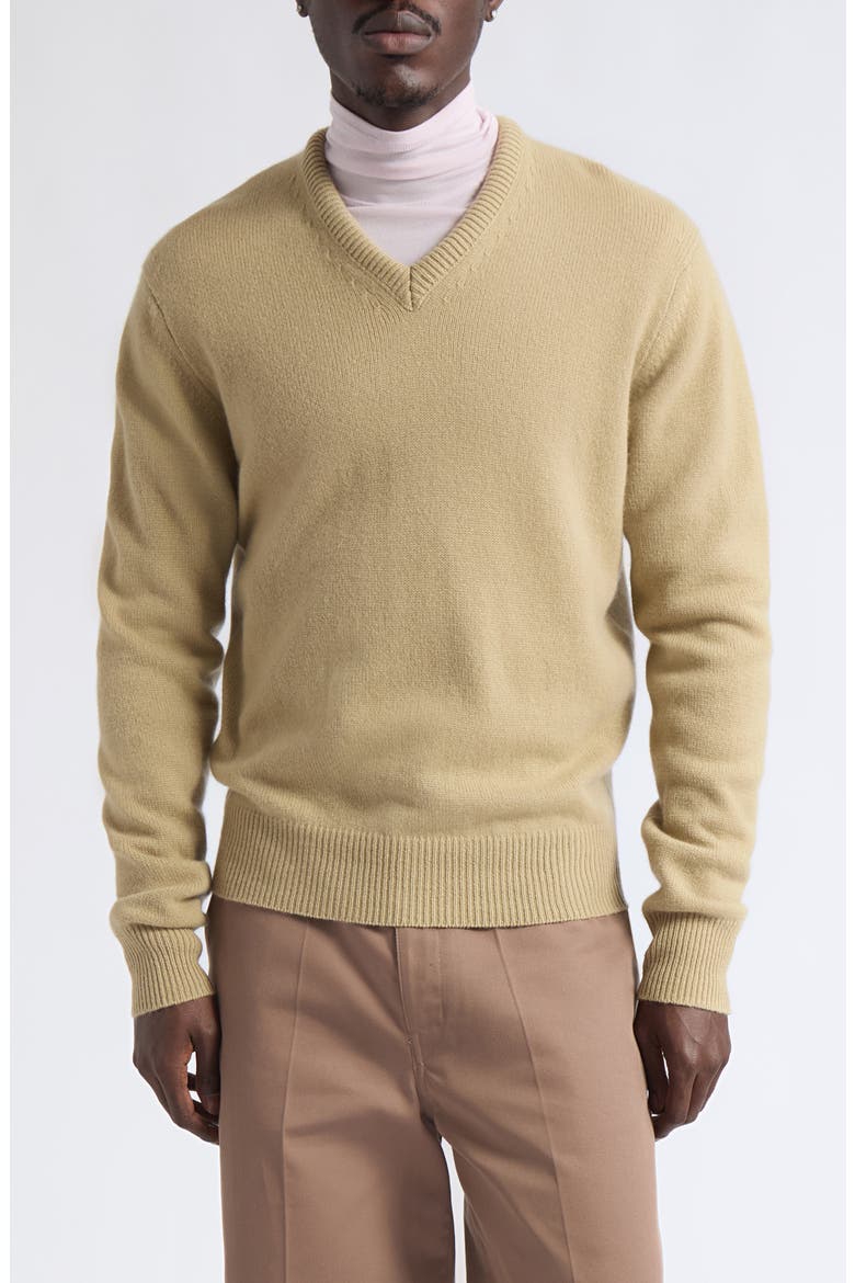 V-Neck Cashmere Sweater, Main, color, LINDEN