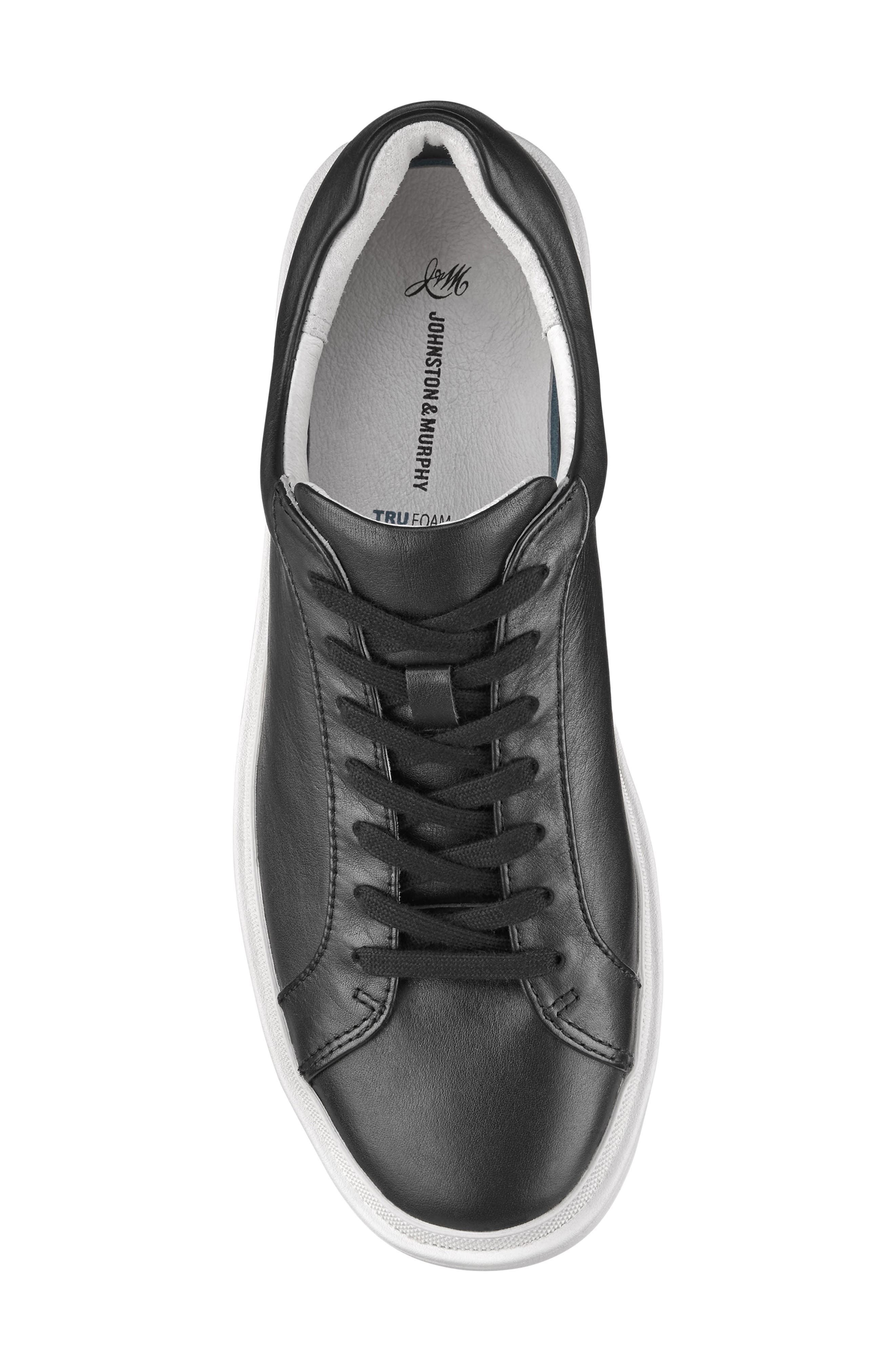 Johnston & Murphy Ashley Sneaker, Alternate, color, Black Nappa Leather