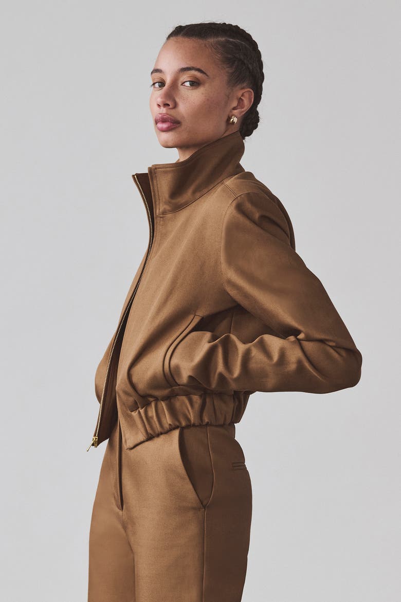 Sabrina Bomber Jacket, Alternate, color, Khaki