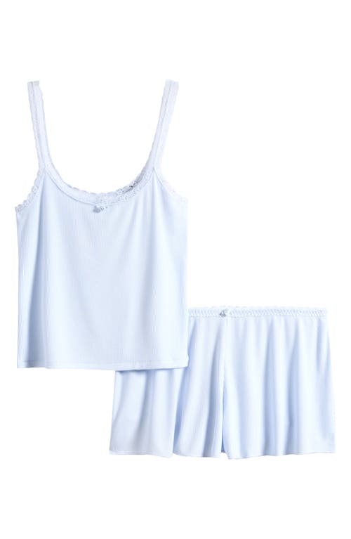 Skims Soft Lounge Lace Short Pajamas In Blue Quartz