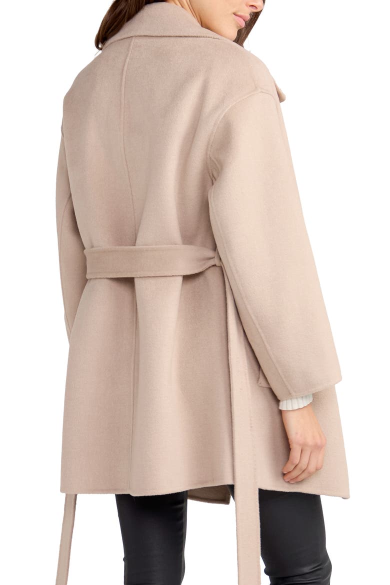 Eternal Flame Tie Waist Wool Blend Coat, Alternate, color, SAND