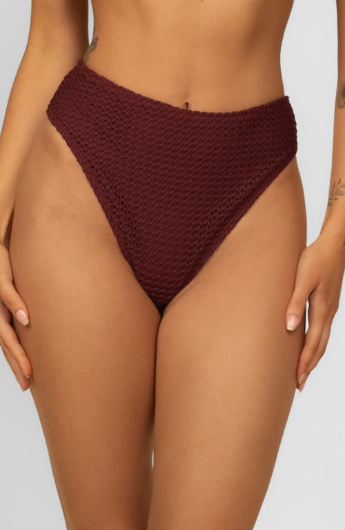 Montce Paula High Leg High Waist Bikini Bottoms In Brown